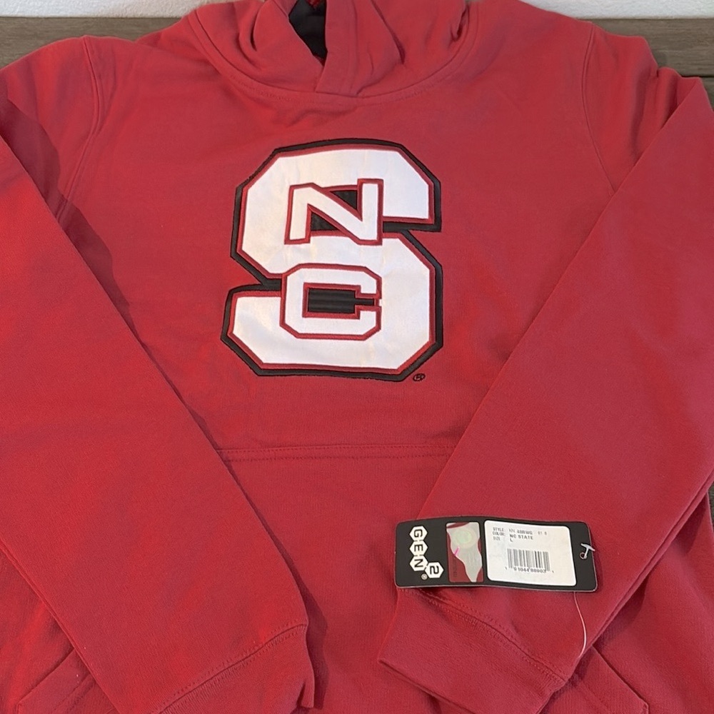 NWT [Gen2] NC State Wolfpack NCAA Fleece Hooded Team Sweatshirt Youth Sz L 14/16 - Picture 3 of 9